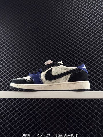 Jordan Air Jordan 1 Low Travis Scott Stussy Sail Black Blue EU 36-45 Sneaker - Unisex (BS-80874)