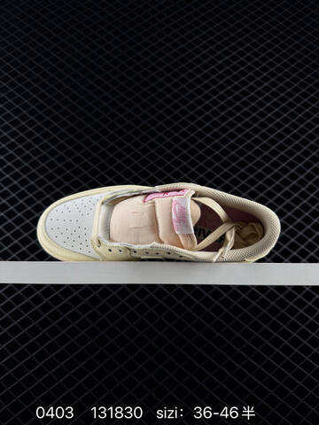 Jordan Travis Scott x Air Jordan 1 Low Cream White Pink EU 36-46 Sneaker - Unisex (BS-79552)