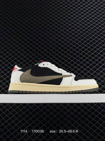 Jordan Air Jordan 1 Low OG SP DZ4137-106 Black White Olive Cream Red EU 35 5-48 5 Sneaker - Unisex (BS-80279)