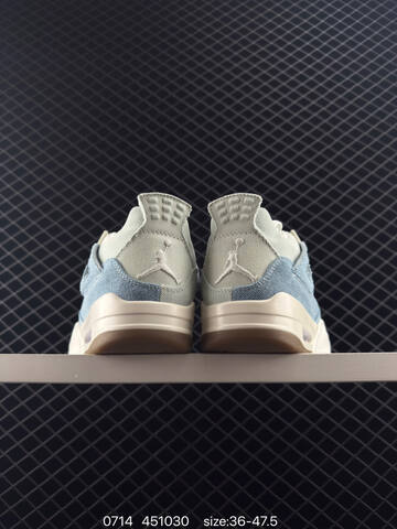 Jordan Air Jordan 4 Retro Denim Worn Blue Light Blue White Cream Gold EU 36-47 5 Basketball Shoe - Unisex (BS-81064)