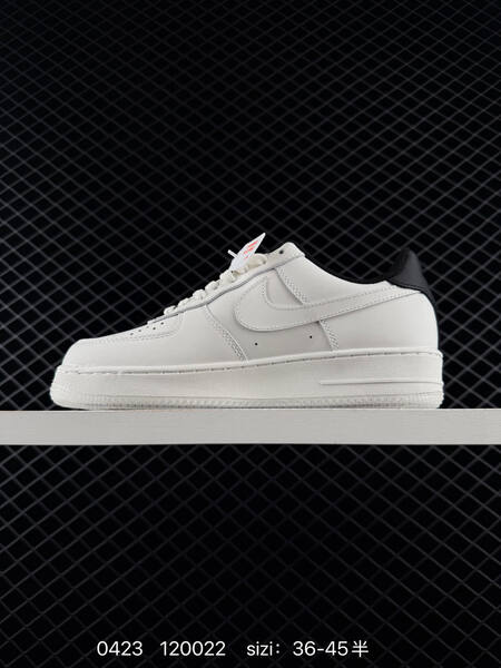 Nike Air Force 1 Low Sail white with black heel accents transparent outsole NBA themed details EU 36-45 half sizes available lifestyle