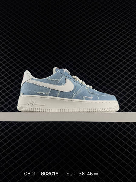 Nike Air Force 1 07 Low black white sail light blue gum EU 36-45 casual