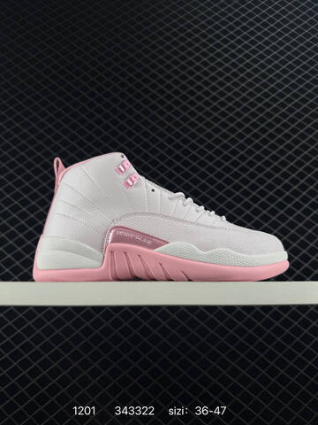 Jordan Air Jordan 12 Retro White Light Pink EU 36-47 Basketball Shoe - Unisex (BS-80136)