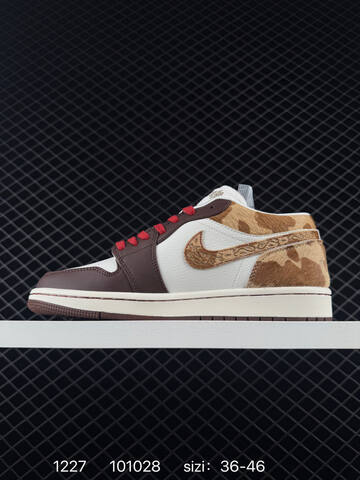 Jordan Air Jordan 1 Low White Brown Tan Red EU 36-46 Sneaker - Unisex (BS-79983)