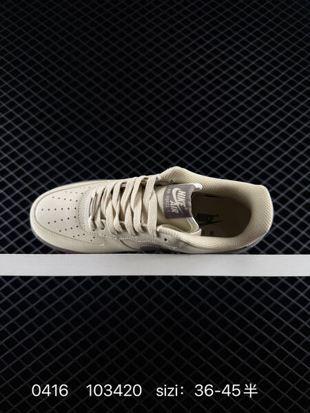 Nike Air Force 1 07 Light Beige Dark Brown EU 36-45 with half sizes lifestyle