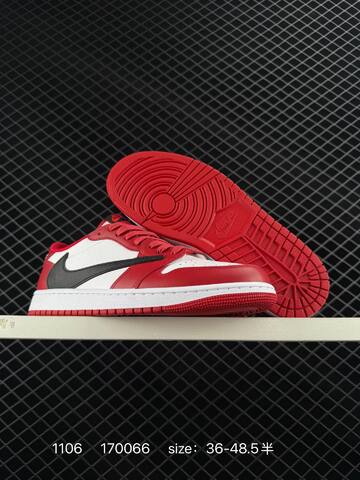 Jordan Travis Scott x Air Jordan 1 Low Reverse Mocha DM7866 Red White Black EU 36-48 5 Sneaker - Unisex (BS-80332)