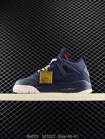 Jordan Air Jordan 4 Retro Navy Blue White Gold EU 40-47 Basketball Shoe - Men's (BS-81127)