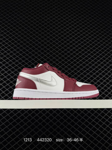 Jordan Air Jordan 1 Low Black White Red Silver EU 36-46 Sneaker - Unisex (BS-80069)