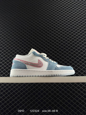 Jordan Air Jordan 1 Low HQ2001-400 White Light Blue Pink EU 36-46 Sneaker - Unisex (BS-80736)