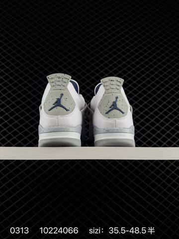 Jordan Air Jordan 4 Retro White Grey Navy Red EU 35 5-48 5 Basketball Shoe - Unisex (BS-79668)