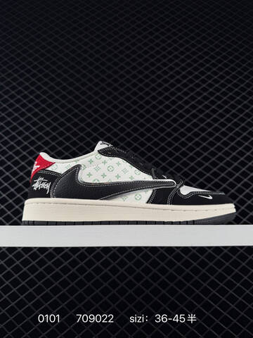 Jordan Air Jordan 1 Low Travis Scott Reverse Mocha Louis Vuitton Custom Beige Grey Light Blue EU 36-45 Sneaker - Unisex (BS-79918)