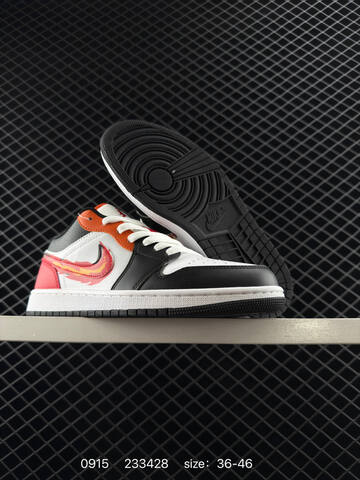 Jordan Air Jordan 1 Low FJ7222-101 White Black Red Orange Yellow EU 36-46 Sneaker - Unisex (BS-80709)