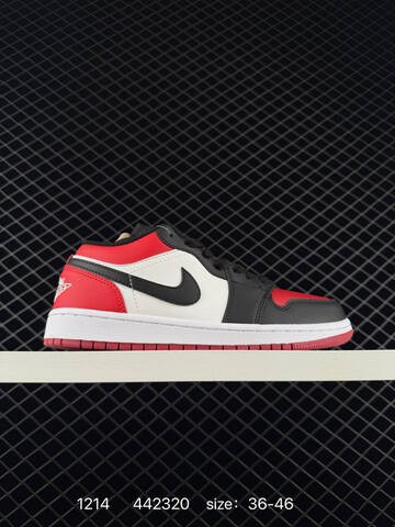 Jordan Air Jordan 1 Low White Black Burgundy EU 36-46 Sneaker - Unisex (BS-80061)