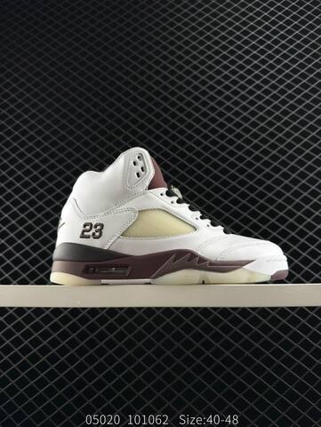 Jordan Air Jordan 5 Retro High White Burgundy Black Cream EU 40-48 Basketball Shoe - Men's (BS-81333)