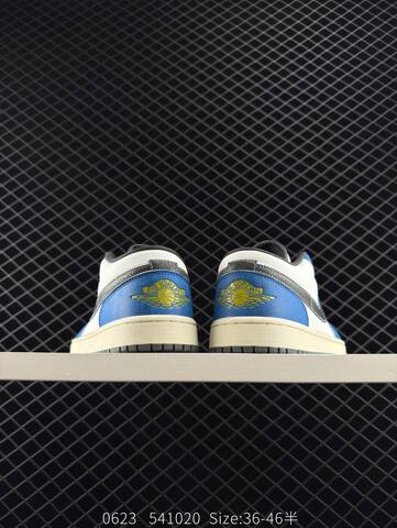 Jordan Air Jordan 1 Low Flight Vintage White Blue Grey Cream Yellow EU 36-46 Sneaker - Unisex (BS-81157)