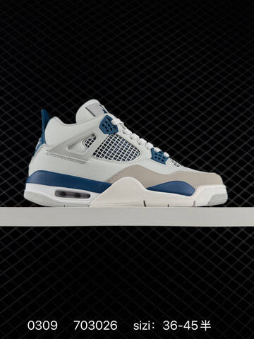 Jordan Air Jordan 4 Retro Off White Grey Blue Black Yellow EU 36 46 Basketball Shoe EU 36-46 - Unisex (BS-79686)