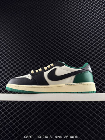 Jordan Air Jordan 1 Low Sail Black Green Cream EU 36-46 Sneaker - Unisex (BS-80870)