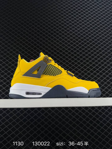 Jordan Air Jordan 4 Retro Yellow White Dark Grey EU 36-45 Basketball Shoe - Unisex (BS-80143)