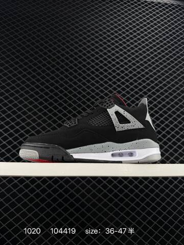 Jordan Air Jordan 4 Retro 364342-061 Black Grey Red White EU 36-47 Basketball Shoe - Unisex (BS-80475)