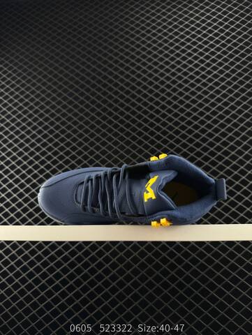 Jordan Air Jordan 12 Retro Navy Blue Yellow EU 40-47 Basketball Shoe - Men's (BS-81259)