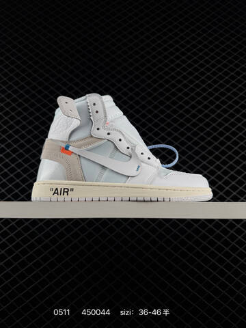 OFF-WHITE x Nike Air Jordan 1 Retro High OG UNC AIR JORDAN 1 Aj1 Lifestyle (BS-79302)