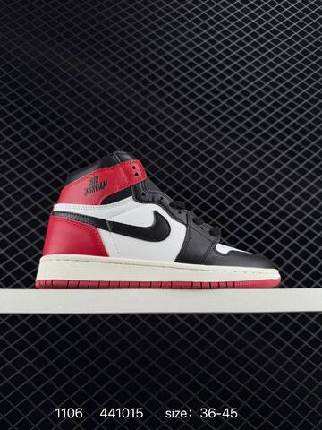 Jordan Air Jordan 1 Mid 852542-010 Black White Red Sail EU 36-45 Basketball Shoe - Unisex (BS-80337)