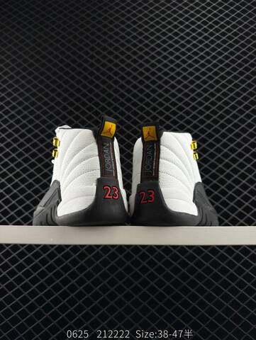 Jordan Air Jordan 12 Retro Taxi White Black Gold Red EU 38-47 Basketball Shoe - Unisex (BS-81149)