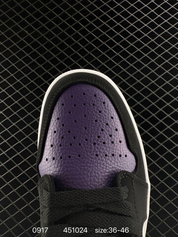 Jordan Air Jordan 1 Low 553558-125 Black White Purple EU 36-46 Basketball Shoe - Unisex (BS-80698)