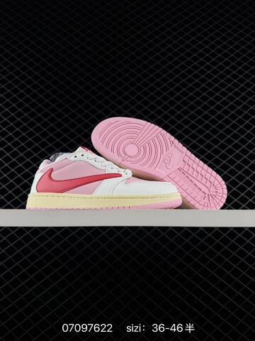 Travis Scott x Air Jordan 1 Low Tropical Pink AIR JORDAN 1 Aj1 Lifestyle (BS-79002)