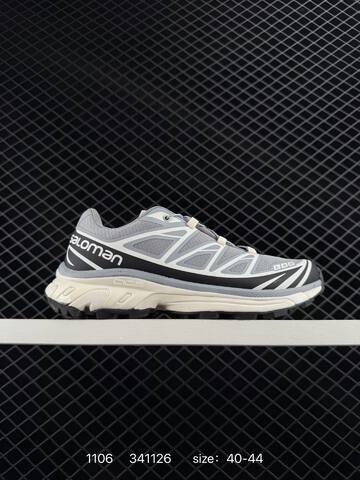 Salomon XT-6 Grey Black Off White 40-44 Trail Shoe Trail Running Sneakers - Men's (BS-85934)