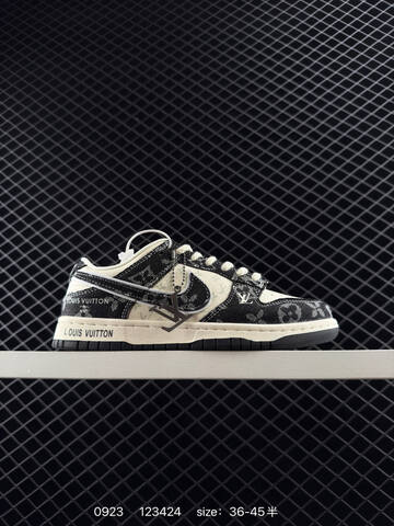 Nike Dunk Low x Louis Vuitton White Black Light Yellow EU 36-45 Skate Shoe - Unisex (BS-80650)