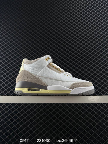 Jordan Air Jordan 3 Retro White Brown Cream Gray EU 36-46 Basketball Shoe - Unisex (BS-80692)
