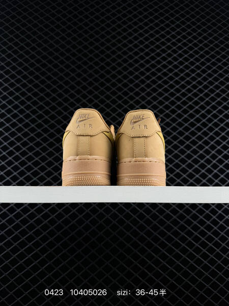 Nike Air Force 1 LV8 FZ7372-200 Wheat Flax tan nubuck with golden yellow Swoosh gum outsole EU 36-45 half sizes available lifestyle