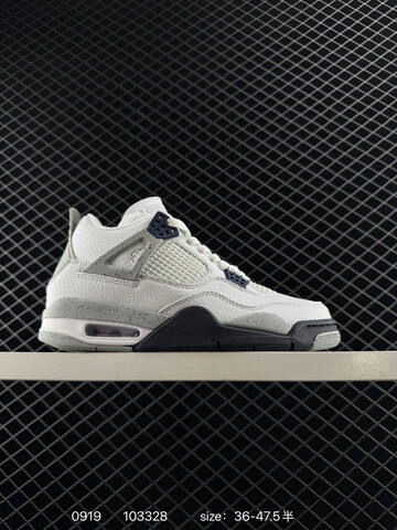 Jordan Air Jordan 4 Retro Black White Grey Red EU 36-47 5 Basketball Shoe - Unisex (BS-80670)