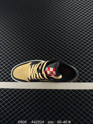 Jordan Air Jordan 1 Low Pizza Black Gold White Red EU 36-46 Sneaker - Unisex (BS-80766)