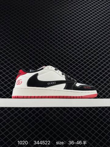 Jordan Air Jordan 1 Low Travis Scott DIY Custom Off White Grey EU 36-46 Sneaker - Unisex (BS-80474)