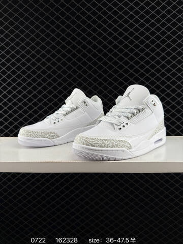 Jordan Air Jordan 3 Retro Hide And Sneak White Light Grey EU 36-47 5 Basketball Shoe - Unisex (BS-81030)