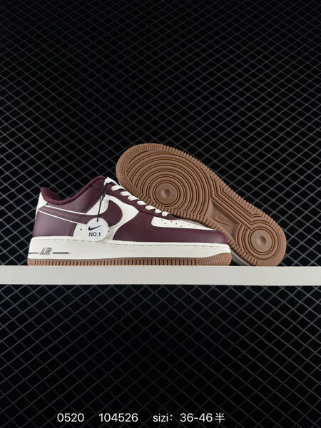 Nike Air Force 1 07 Low off white brown red silver EU 36-46 lifestyle