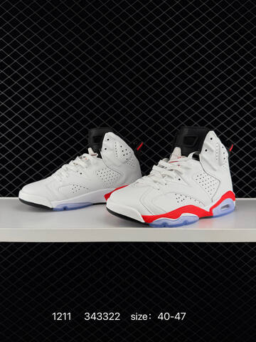 Jordan Air Jordan 6 Retro Low PSG White Red Black 40-47 Basketball Shoe - Men's (BS-80078)