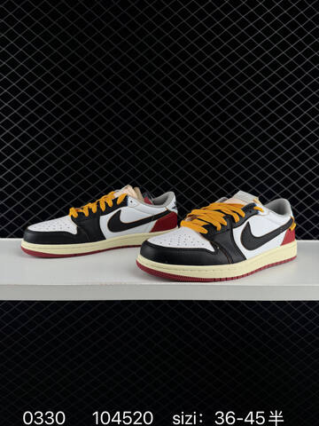Jordan Air Jordan 1 Retro Low OG White Black Red Yellow Cream EU 36-45 Sneaker - Unisex (BS-79577)