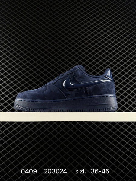 Nike Air Force 1 07 Low Midnight Navy suede with patent navy Swoosh EU 36-45 lifestyle