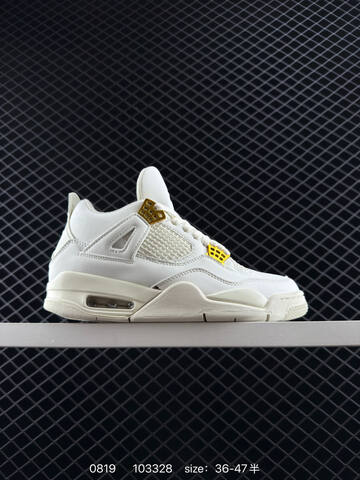 Jordan Air Jordan 4 Retro Vivid Sulfur White Metallic Gold Sail EU 36-47 Basketball Shoe - Unisex (BS-80879)