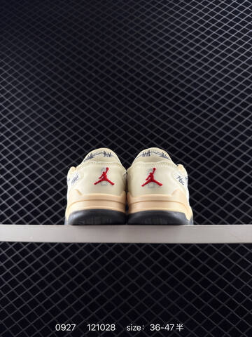 Jordan Who Decides War x Air Jordan 4 Flight Court Coconut Milk Coconut Milk Cream Red Black Grey EU 36-47 Basketball Shoe - Unisex (BS-80622)