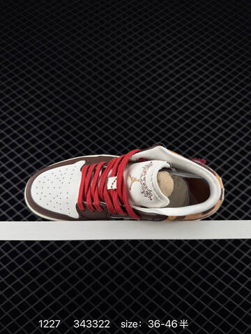 Jordan Air Jordan 1 Low White Brown Red Tan EU 36-46 Sneaker - Unisex (BS-79973)
