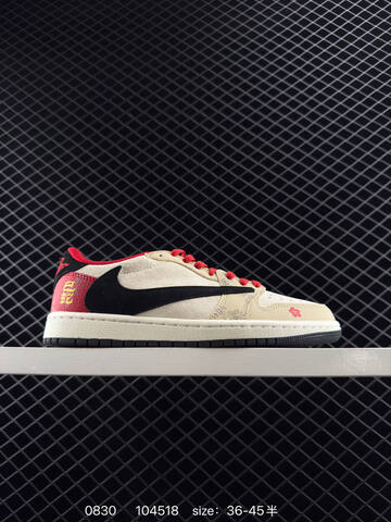 Jordan Air Jordan 1 Low Travis Scott Reverse Mocha Supreme Stone Island Dior Custom Grey Black Beige Brown Red White EU 36-45 Sneaker - Unisex (BS-80804)