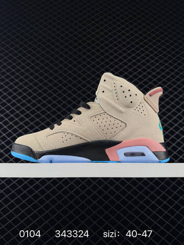 Jordan Air Jordan 6 Retro Pink Brown Black Blue EU 40-47 Basketball Shoe - Men's (BS-79908)