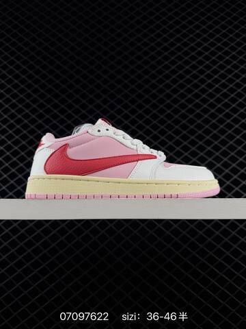 Travis Scott x Air Jordan 1 Low Tropical Pink AIR JORDAN 1 Aj1 Lifestyle (BS-79002)