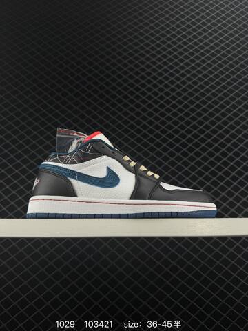 Jordan Air Jordan 1 Low White Black Red Blue EU 36-45 Basketball Shoe - Unisex (BS-80401)