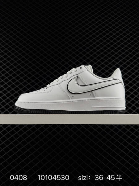 Nike Air Force 1 07 LV8 White with black Swoosh outline black outsole BMW M Motorsport branding details EU 36-45 half sizes available lifestyle