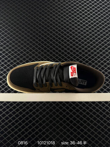 Jordan Travis Scott x Air Jordan 1 Low Reverse Mocha Dark Brown Black Sail Cream Red EU 36-46 Sneaker - Unisex (BS-80906)